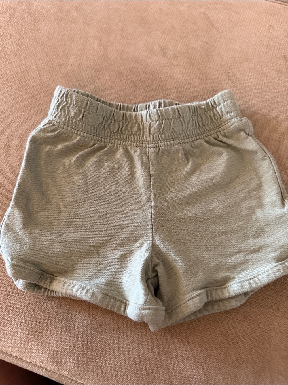 Kids Elastic Waist Casual Shorts - Light Olive 18M